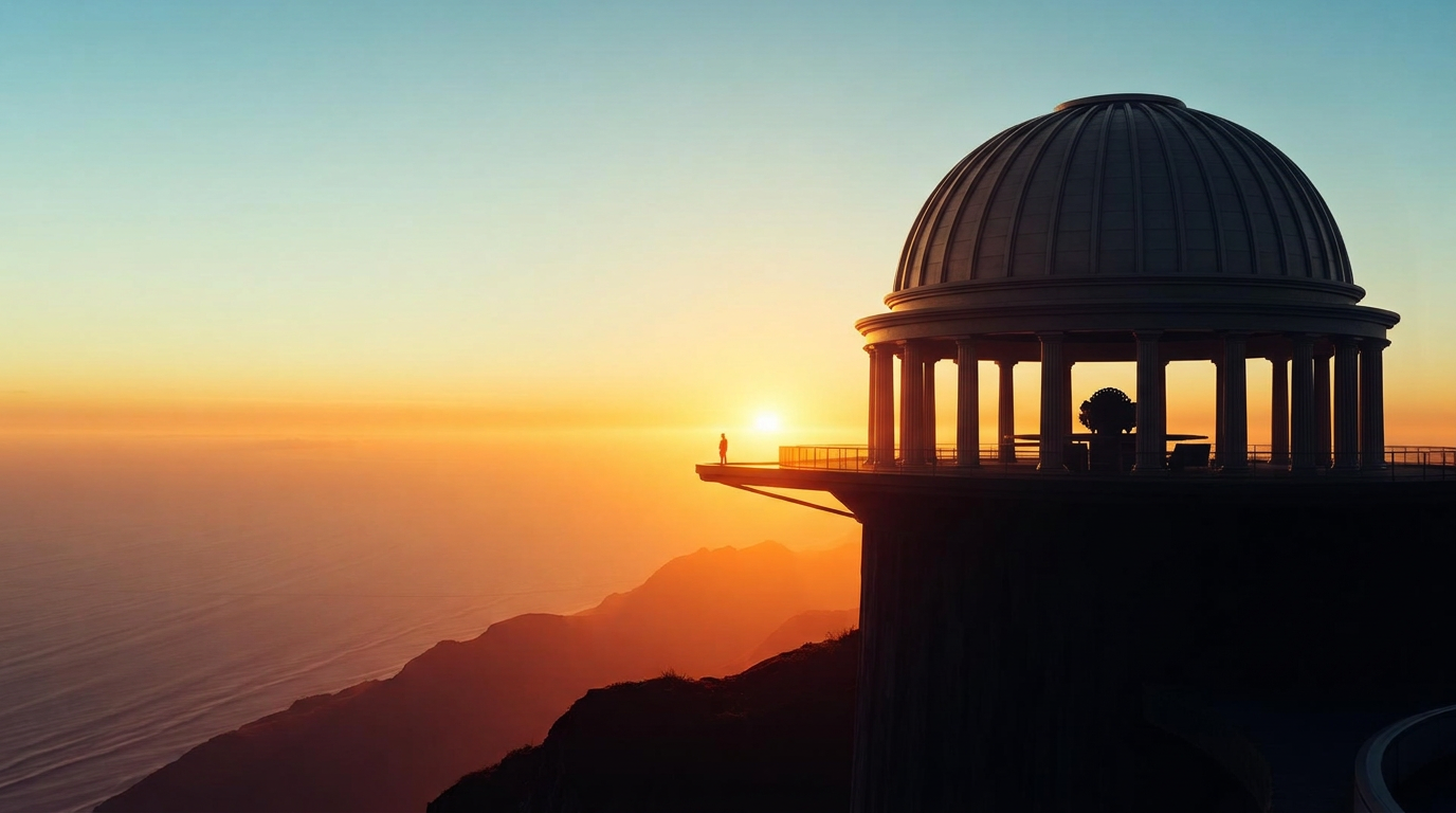 Dawn light over the horizon